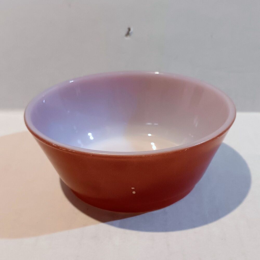 Vtg Fire King Rust Color Cereal/Dessert Bowl-Milk Glass-MCM-Anchor Hocking-5"